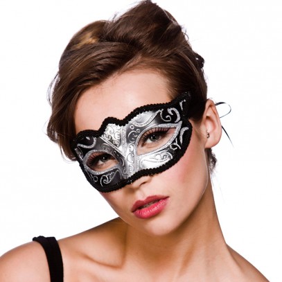 Verona Augenmaske silber-schwarz