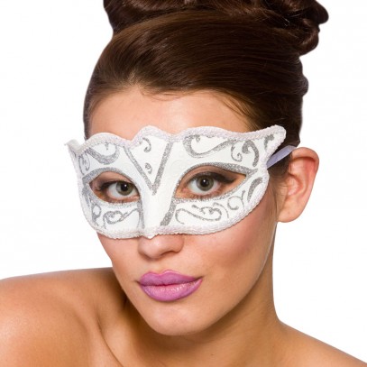 Verona Augenmaske weiß-silber 