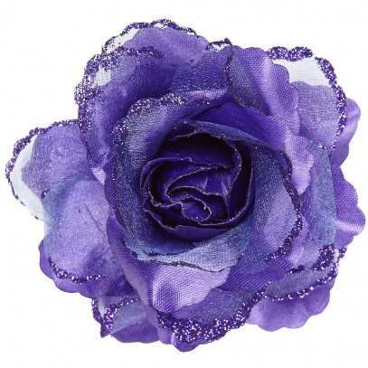 Haarspange mit violetter Rose 1