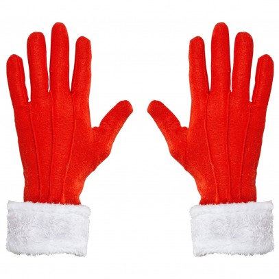 Weihnachtsmann Handschuhe mit Plüsch