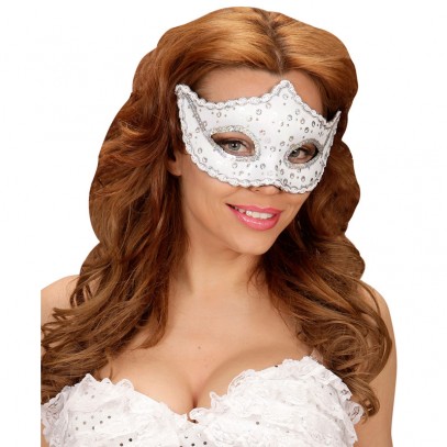 White Beauty Pailletten Maske