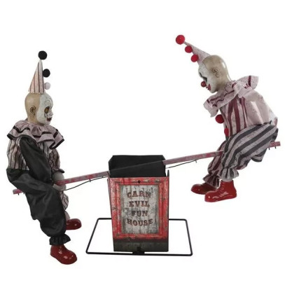 Animierte Wippe mit Zirkus Clowns 1,2m