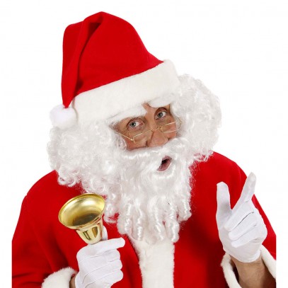 Weihnachtsmann Perücke mit Vollbart und Augenbrauen 