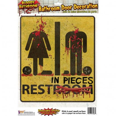 Horror Bathroom Door Sticker
