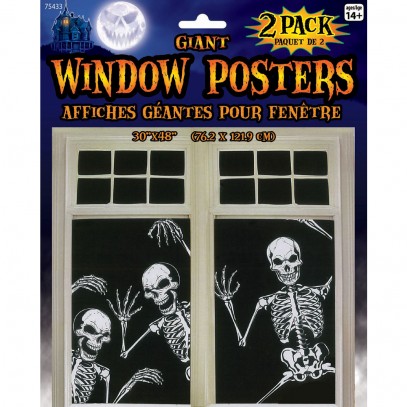 Halloween Skelett Fensterbilder 