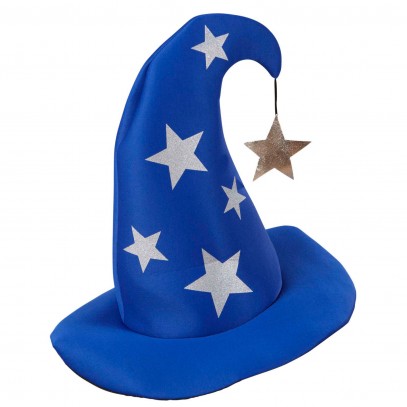 Zauberer Hut blau mit Sternen 1