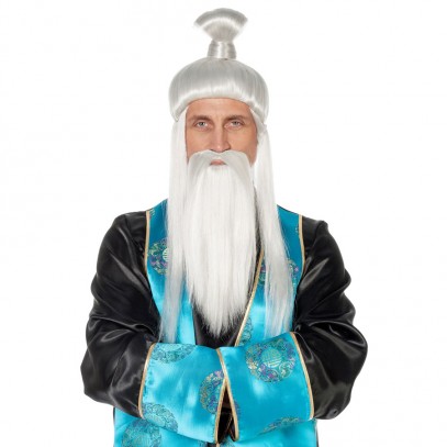 Zen-Meister Asiate Perücke mit Bart 