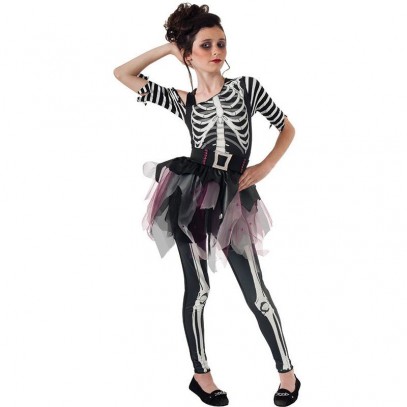 Skelett Ballerina Halloween Kinderkostüm