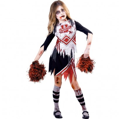 Zombie Red Cheerleader Kinderkostüm