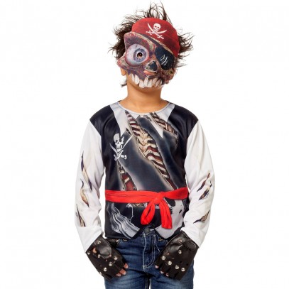 Zombie Pirat Shirt mit Maske für Kinder 1