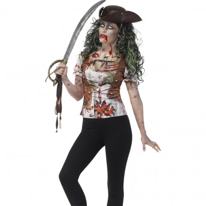 Zombie Piraten Shirt für Damen