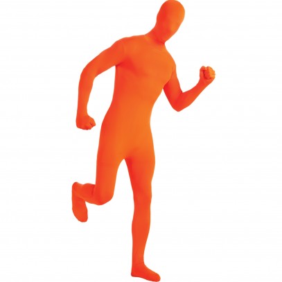 Zweite Haut Kostüm Orange für Damen und Herren