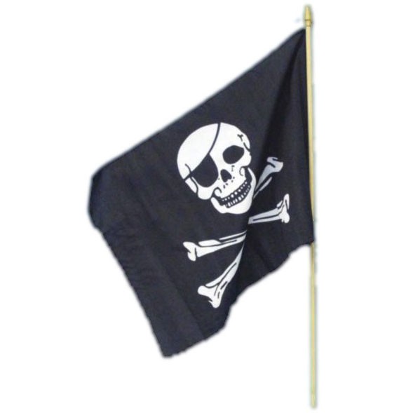 1 x Piratenflagge 45 x 30 cm Piratenfahne Totenkopf Piratenparty Pirat 