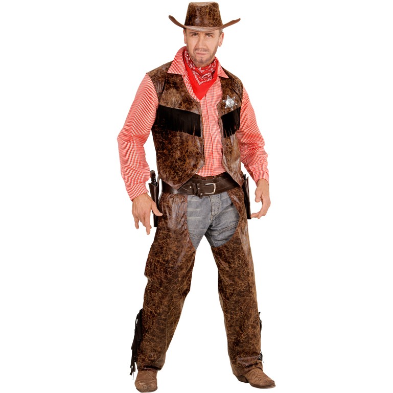 Herren Kostüm Cowboy Shirt Karneval Fasching Halloween WIL