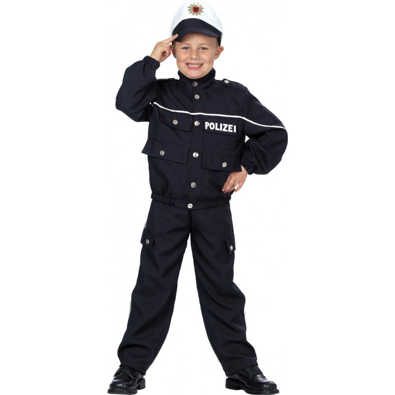 Polizisten-Mütze für Kinder Polizeihelm Polizeimütze Kinderkostüm Polizeikappe 