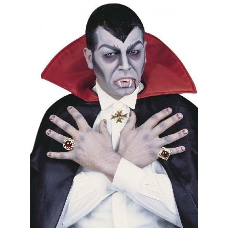 Ring roter Stein zum Vampir Graf Dracula Kostüm an Halloween Orl 