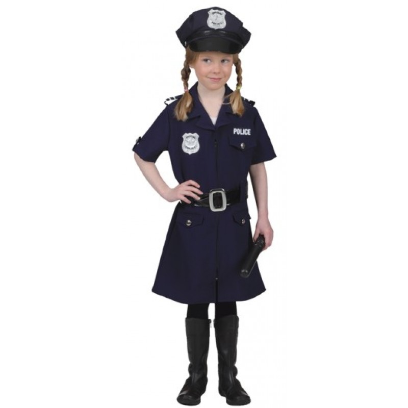 Polizistin Polizei Mädchen Kinder Kostüm Komplett-Set mit Kelle Stopplicht 