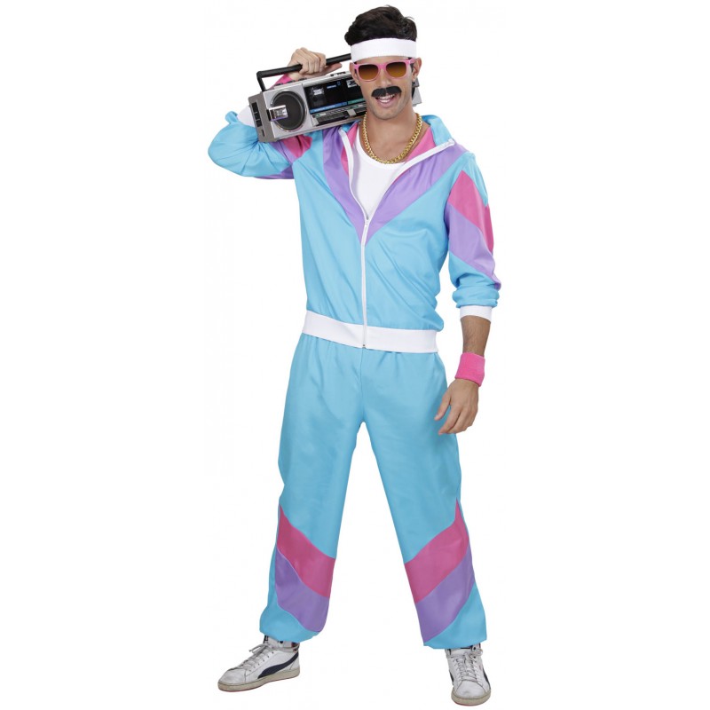 Seawhisper 80er 90er Assi Jogging-Anzug witziger Proll Trainingsanzug New Kids Kostüm für Erwachsenen Herren Damen