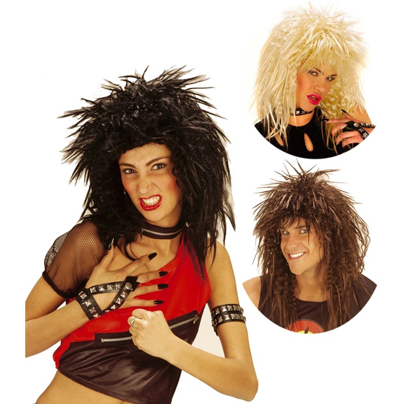 Crazy 80s Rockstar Perücke für Herren und Damen-blond