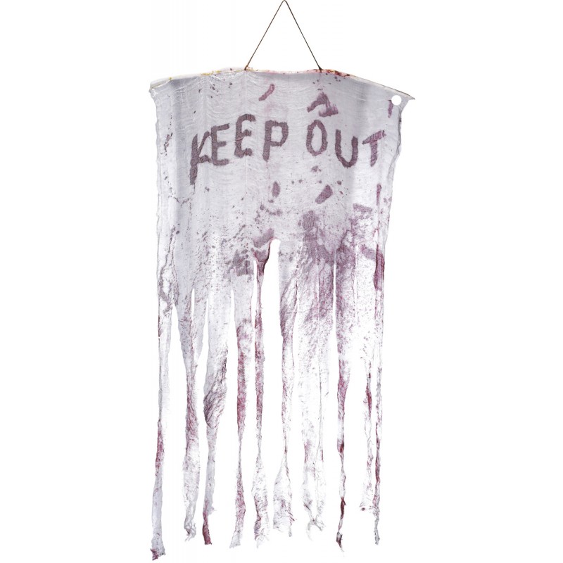 90x150cm Hängedekoration Halloween Blutig "Keep out"
