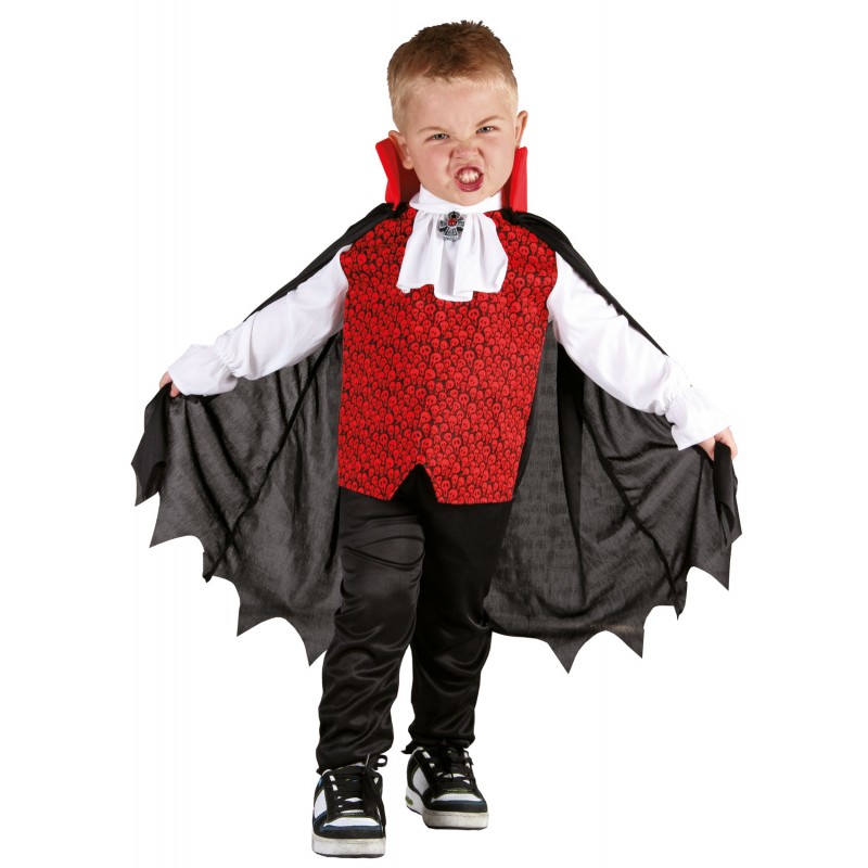Halloween Kostüm Vampir Dracula Faschingskostüm Kind Kinder Umhang 6-9 J Neuware