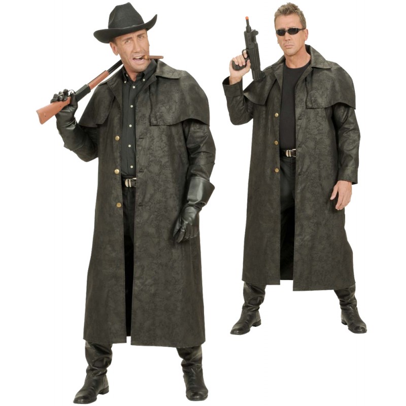 Kostüm Revolverheld Mantel schwarz Bandit Cowboy Gr XL Wild WEst 