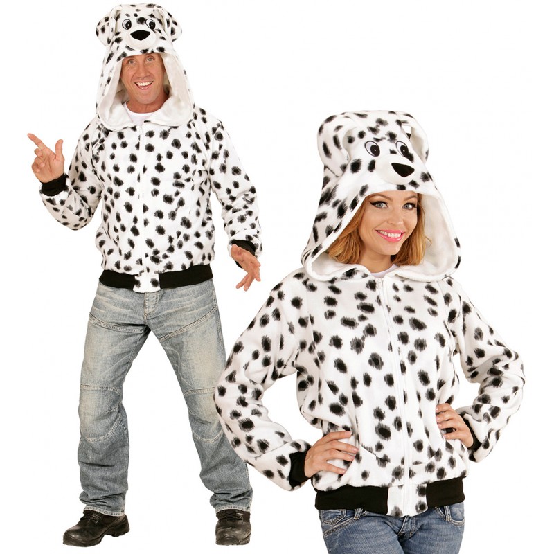 Jacke Hund Dalmatiner Fasching Kostüm Tierkostüm Sweatjacke Kapuzenjacke 