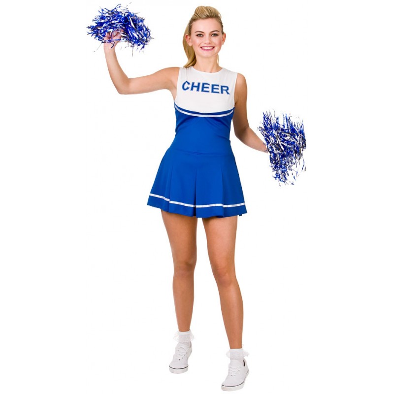 Lila Damen Cheerleader-Kostüm mit Pompons Mini-rock Karneval Cheerleading Kleid