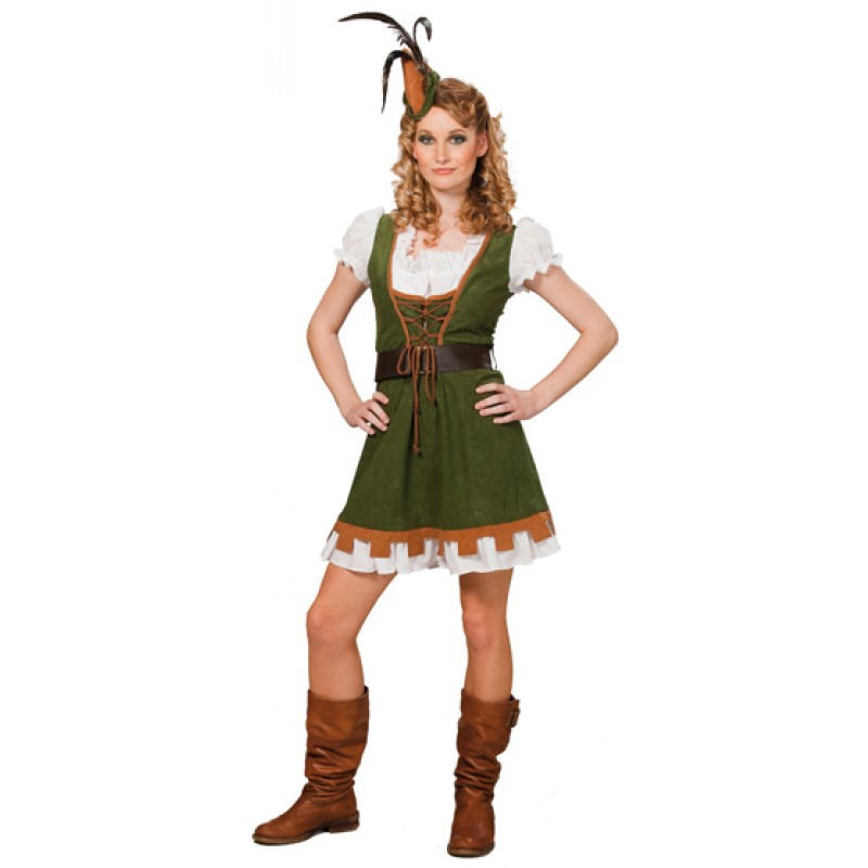 Damen Kostüm Königin der Diebe Jäger Verkleidung Braun Fasching Karneval