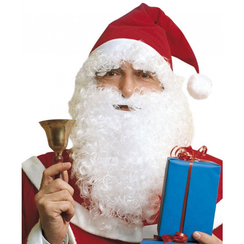 Santa Claus Weihnachtsmann Mütze mit Bart Nikolausmütze Weihnachtsmütze Nikolaus 