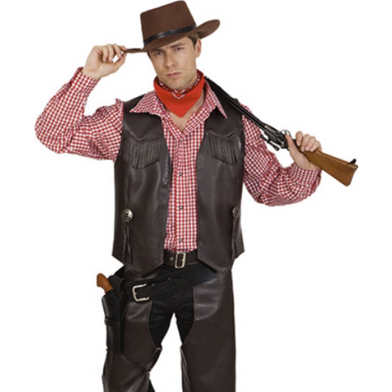WIL Western Herren Kostüm Zubehör Cowboy Weste Karneval 