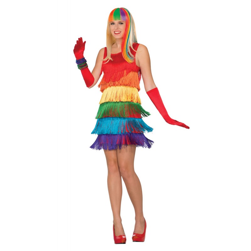 Rainbow Flapper Kleid Damenkostüm
