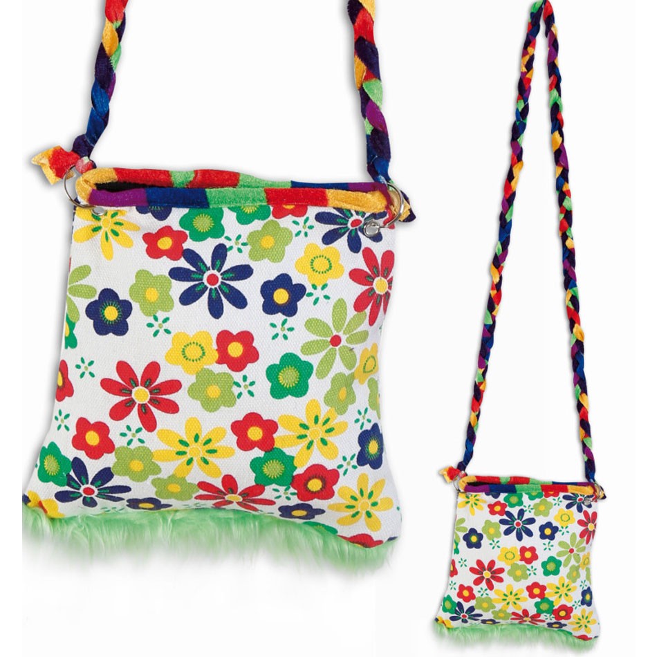 60er Jahre Hippie-Tasche Damenhandtasche Flower Power Schultertasche Blumenkind 