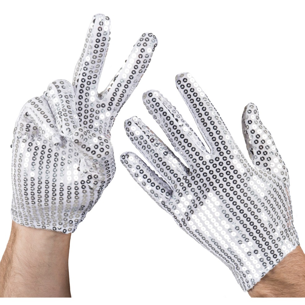 silbernen Pailletten Paillettenhandschuh für Michael Jackson Kostüm Handschuh m 