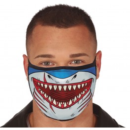Gruselige Mund und Nasenschutzmaske mit Zähnen Blut Maske Spassmaske Halloween 