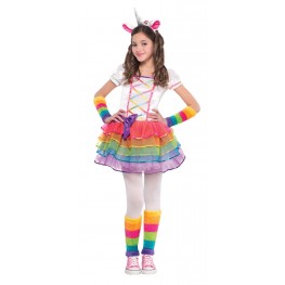 Orl Kinder Kostüm Einhorn Kleid Haarreif Karneval Fasching 