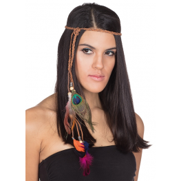 schmuck Kopfschmuck Kopfband Federn Indianer Walküren Pfaunfeder S39 