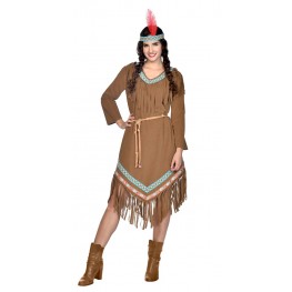 Schnelles Reh Apachin Indianerin Kostüm NEU Damen Karneval Fasching Verkleidun