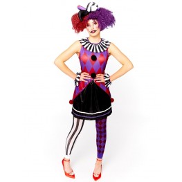 Clownin Augusta Trägerrock Damenkostüm NEU Damen Karneval Fasching Verkleidung 
