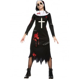 Kostüm Damen Zombie Nonne Schwester Ordensschwester Karneval Fasching Halloween
