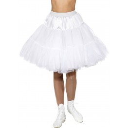 Petticoat Rock weiß mit Federn Tüllrock Damen zum Kostüm Engel Braut Schwan 