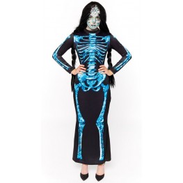 NEU Damen-Kostüm Fetzenjacke Kutte Skelett  Halloweenkostüm 