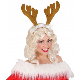 Elchgeweih Rentier einfach brauner Weihnachtshaarreif Kostüm wm-19a 