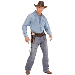 Holster Western Sheriff Kostüm Zubehör #9804 Cowboy Colt Pistole mit Gürtel 