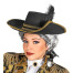 Musketier Hut für Erwachsene schwarz-gold