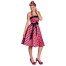 50er Jahre Kleid Damenkostüm pink-schwarz