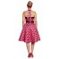 50er Jahre Kleid Damenkostüm pink-schwarz