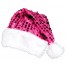Pailletten Weihnachtsmütze mit Plüsch / hot pink
