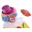 Bunter Clown Hut oval mit Herzen in verschiedenen Farben