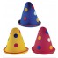 Spitzer Clown Hut gepunktet in verschiedenen Farben